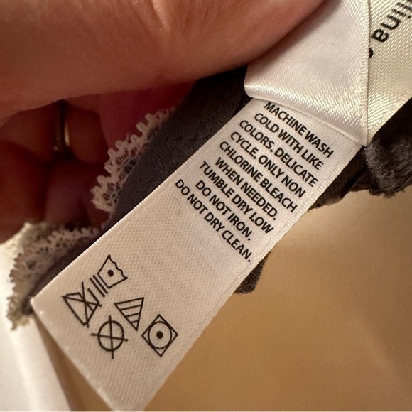 Felina Womens Lace Bralette Scalloped Edge Two Tone Gray Cream Size Small - Picture 6 of 8